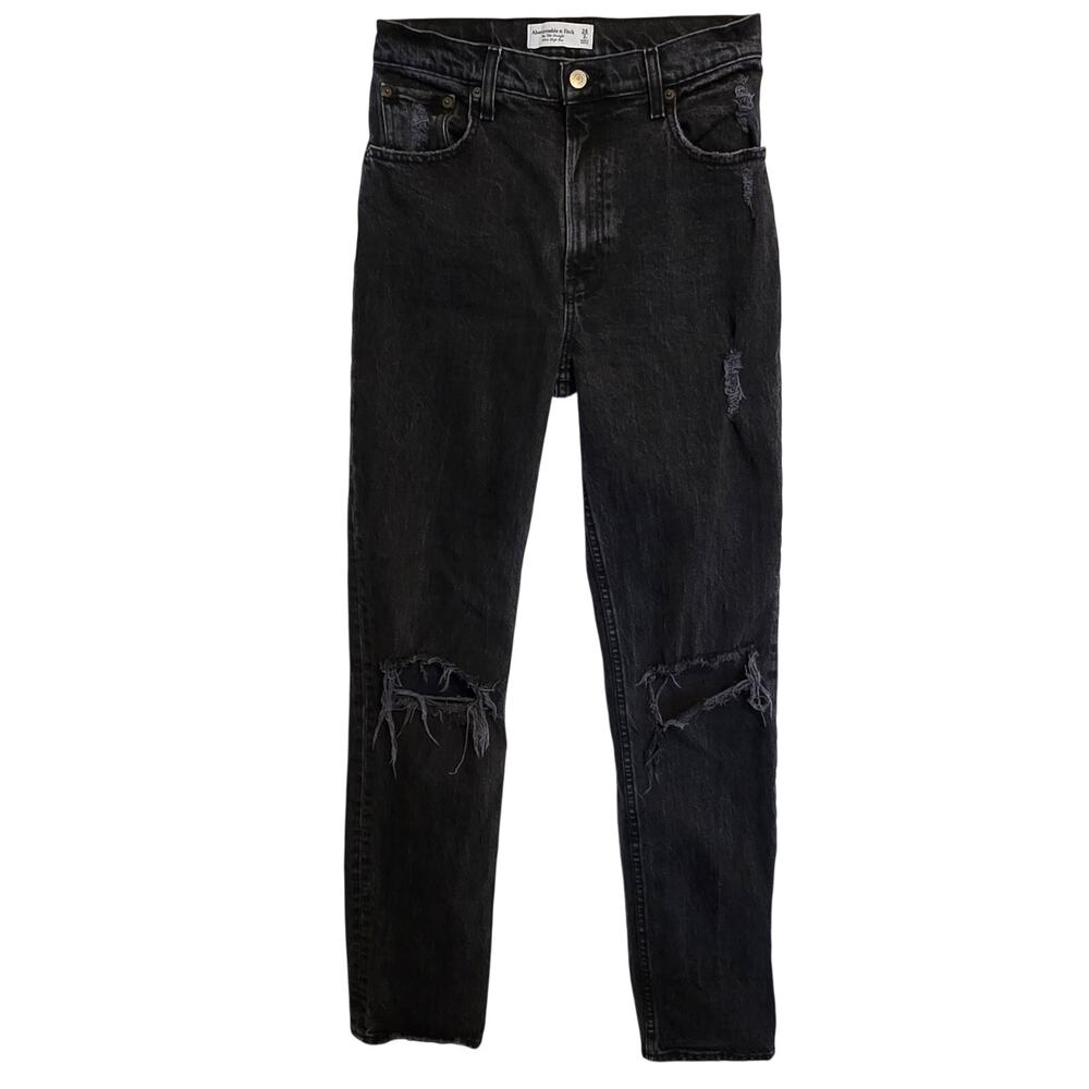 Abercrombie & Fitch Jeans Womens 2L Charcoal Black 90s Straight Ultra High Rise